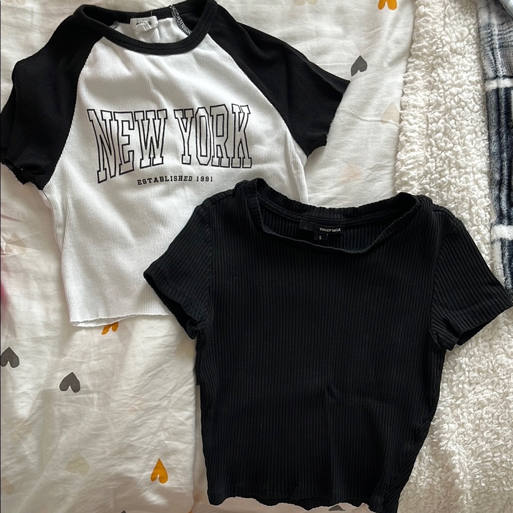 Garage Black and White Crop T shirts